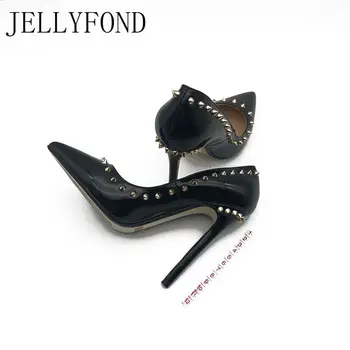 JELLYFOND Black Rivet High Heels 12cm Stilettos Women Pointed Toe Party Dress Shoes Bridal Wedding Shoes Stud Ladies Sexy Pumps 
JELLYFOND Black Rivet High Heels 12cm Stilettos Women Pointed Toe Party Dress Shoes Bridal Wedding Shoes Stud Ladies Sexy Pumps