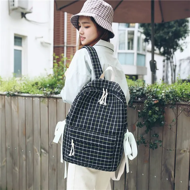 Fashion Preppy Style Plaid Cute Schoolbag Soft Canvas Backpacks 2019 New Arrival Female Students School Bags Shoulder Bags
Fashion Preppy Style Plaid Cute Schoolbag Soft Canvas Backpacks 2019 New Arrival Female Students School Bags Shoulder Bags