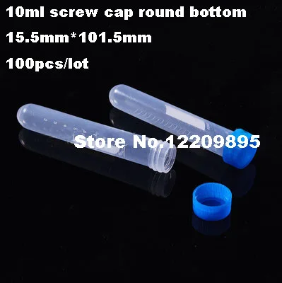 100pcs/lot 10ml Plastic centrifuge tube Test Tubing Vial Clear PP Container Laboratory Sample Specimen Supplies Free Shipping 
100pcs/lot 10ml Plastic centrifuge tube Test Tubing Vial Clear PP Container Laboratory Sample Specimen Supplies Free Shipping