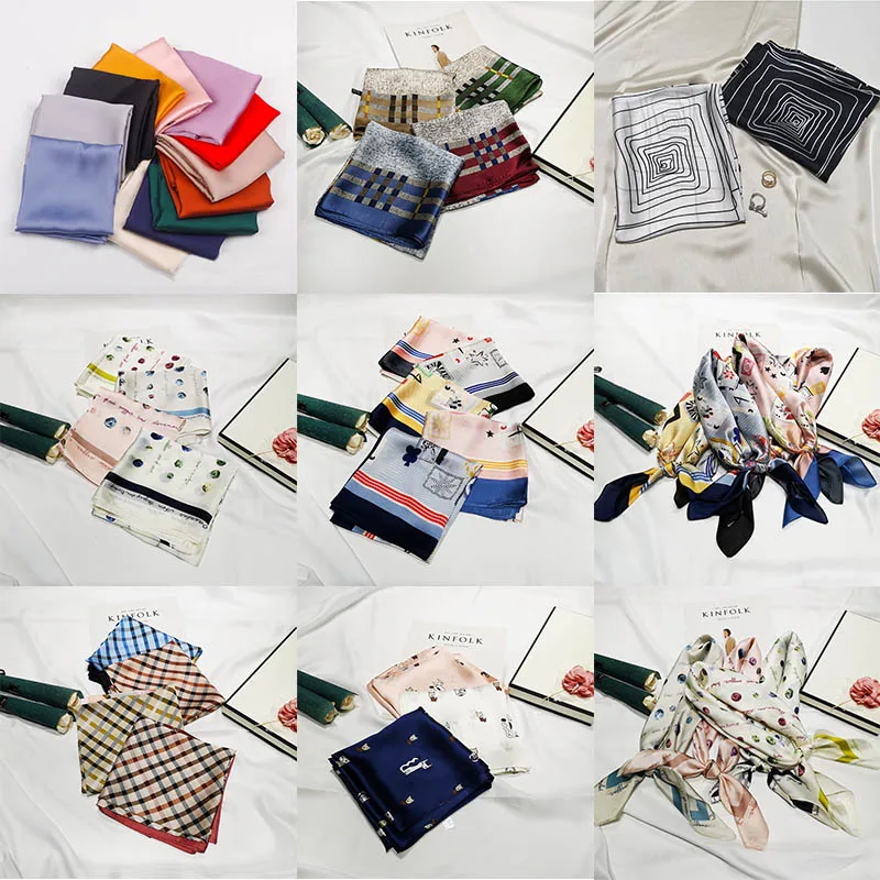 Luxury Scarf New 70cm Silk Scarf Plaid Poncho Women Small Scarves Female Accessories Solid Color Flower Shawl Ring Holiday Gift
Luxury Scarf New 70cm Silk Scarf Plaid Poncho Women Small Scarves Female Accessories Solid Color Flower Shawl Ring Holiday Gift
