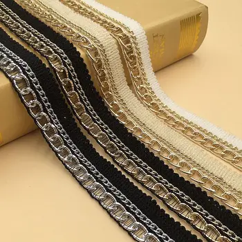 15Yards Delicate Gold Wedding Dress Decoration Lace Appliques Golden Chain Beaded Lace Trim Shoes Hats Scarf Decor Accessories
15Yards Delicate Gold Wedding Dress Decoration Lace Appliques Golden Chain Beaded Lace Trim Shoes Hats Scarf Decor Accessories