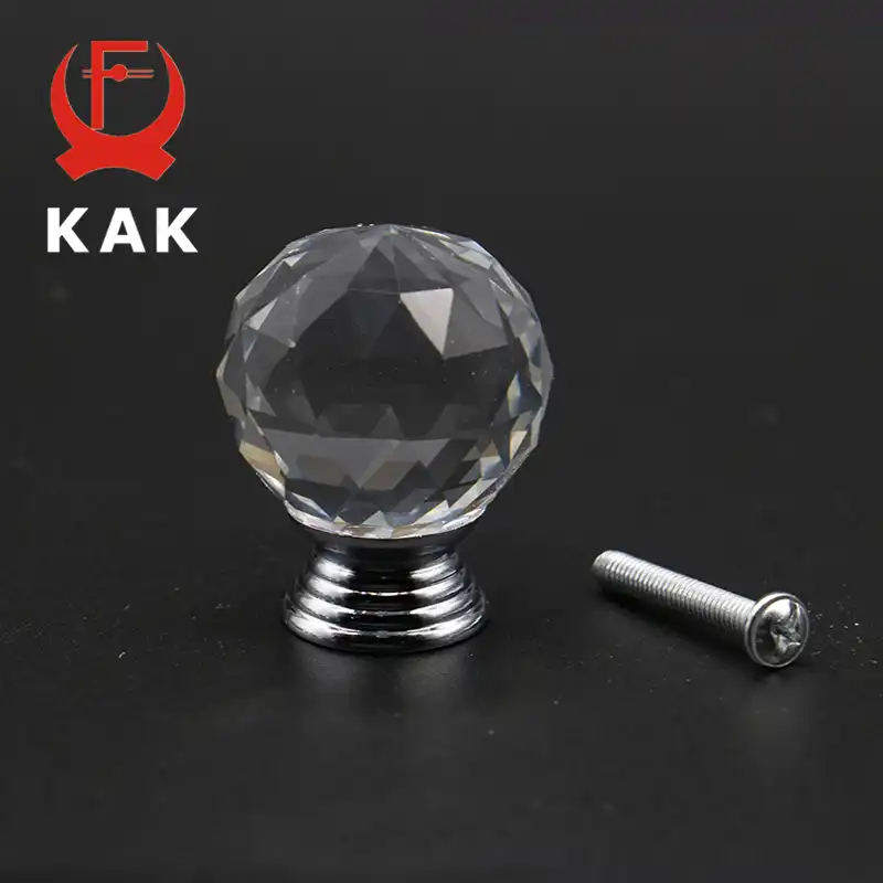 Kak 20 40mm Crystal Ball Design Clear Crystal Glass Knobs Cupboard