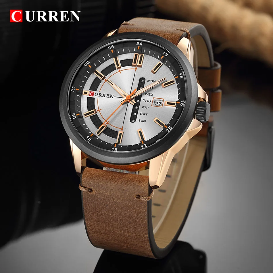 Curren Watches Quartz Watch Men Luxury Brand Army Military Leather Men's Clock Man Quartz Watch Leather Men Military Watch 2018