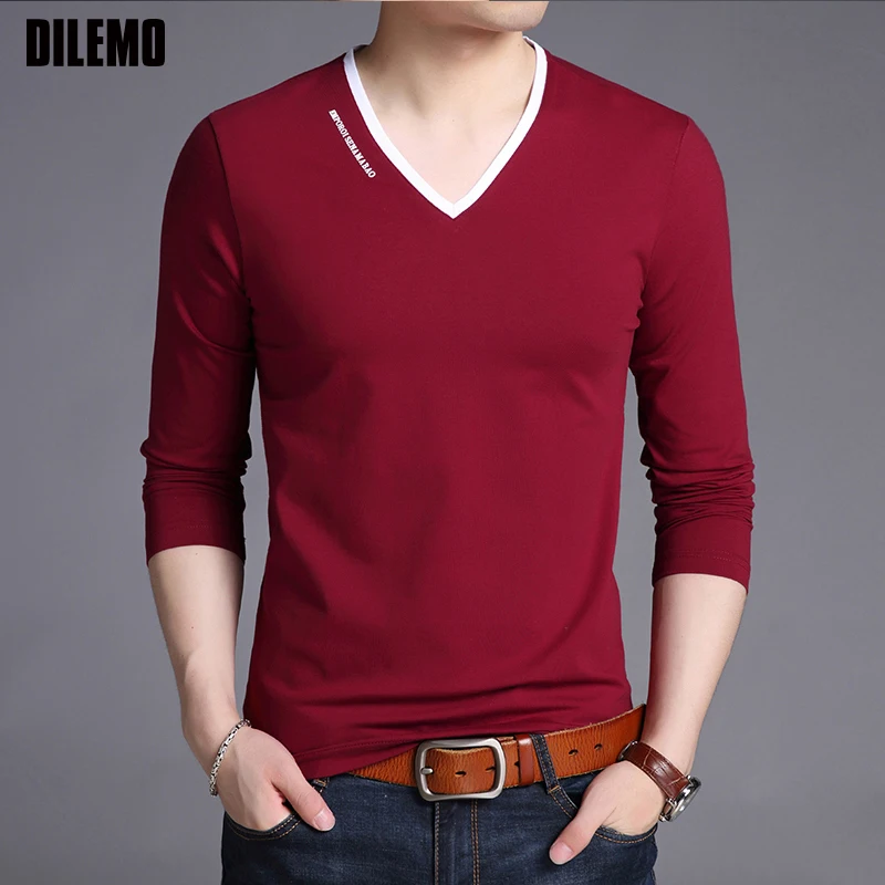 2019 New Fashion Brand T Shirts Mens V Neck Trends Tops Street Style Korean Boyfriend Gift Long Sleeve Tee Fitness Clothing
2019 New Fashion Brand T Shirts Mens V Neck Trends Tops Street Style Korean Boyfriend Gift Long Sleeve Tee Fitness Clothing