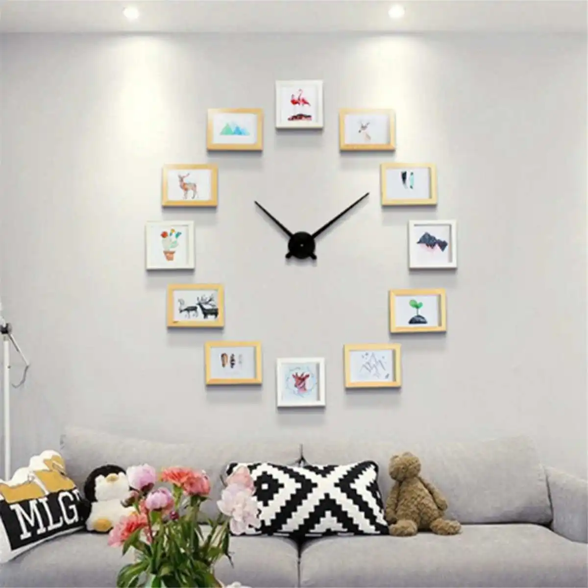 2019 New DIY Wall Clock Modern Design DIY Photo Frame Clock Art Pictures Unique Klok Home Decor 12 Photo Frames Nordic 2019 New DIY Wall Clock Modern Design DIY Photo Frame Clock Art Pictures Unique Klok Home Decor 12 Photo Frames Nordic