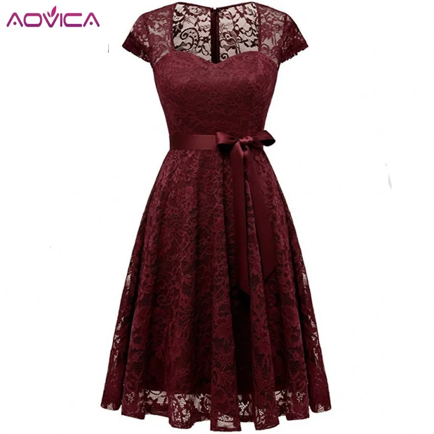 Aovica Summer Lace Dress Work Casual Slim Fashion V-neck Sexy Hollow Out Black Red Dresses Women A-line Vintage Vestidos
Aovica Summer Lace Dress Work Casual Slim Fashion V-neck Sexy Hollow Out Black Red Dresses Women A-line Vintage Vestidos