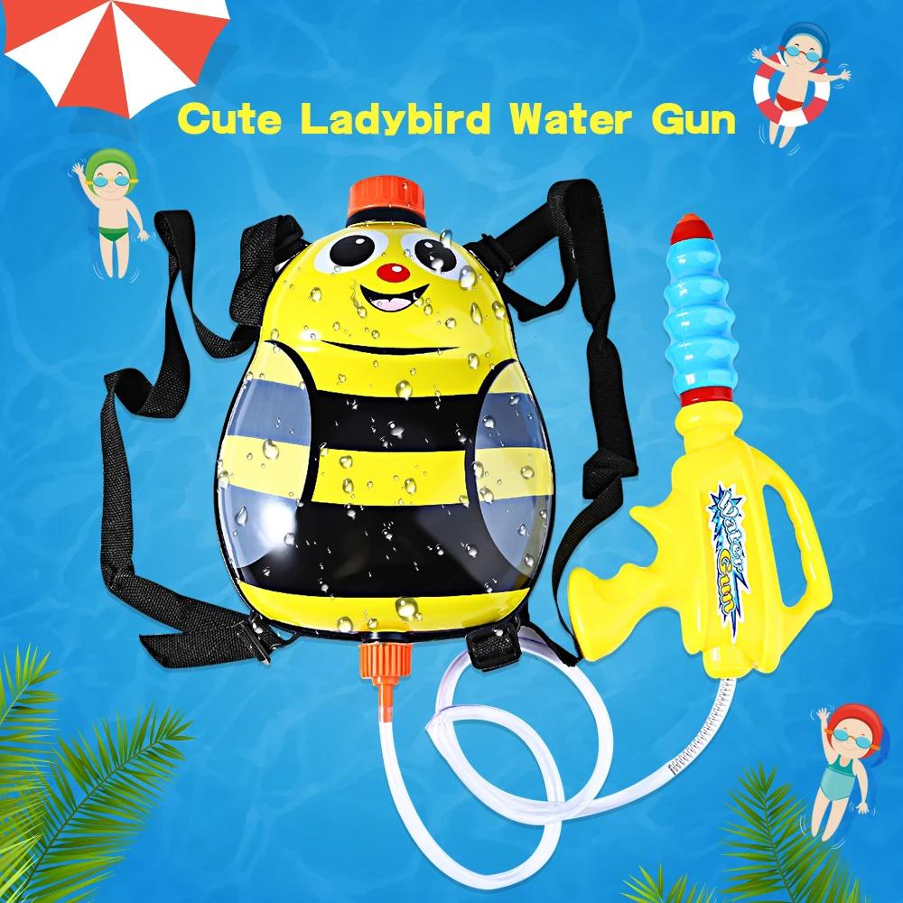 

Kids Cute Ladybird Water Gun Outdoor Super Soaker Blaster Backpack Pressure Squirt Pool Toy Children Birthday Gifts