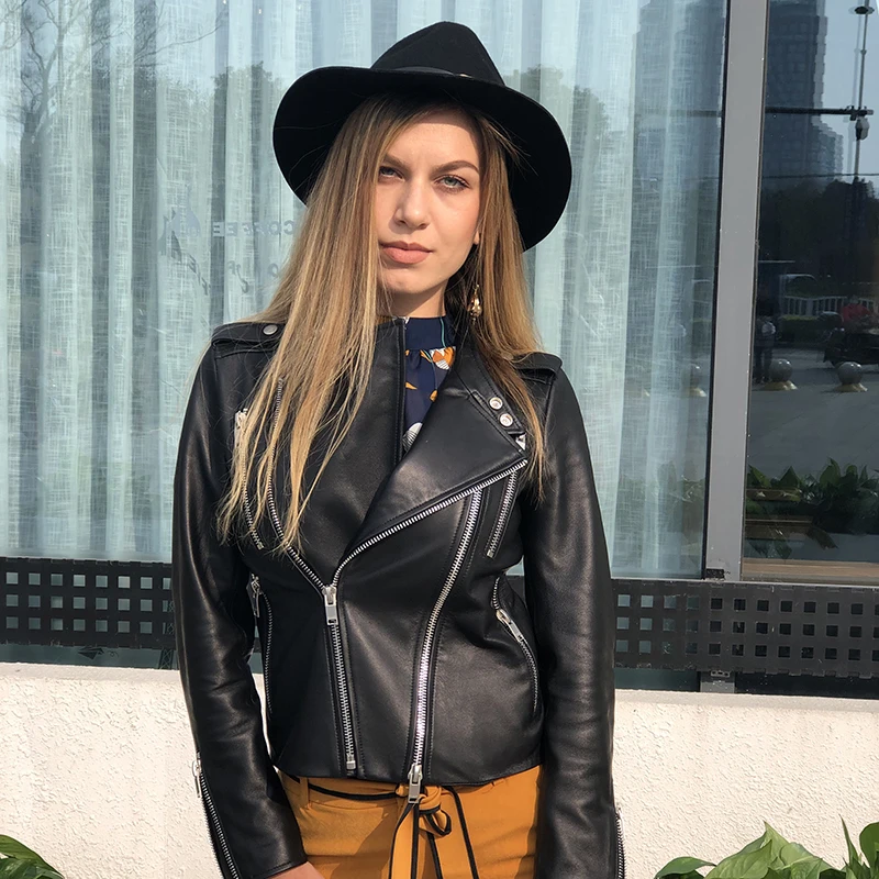 EIFURKOP Motor Storm Real Fashion Leather Coat Genuine Sheepskin Leather Jacket for Women Lady Short Coat Female Ladies Overcoat
EIFURKOP Motor Storm Real Fashion Leather Coat Genuine Sheepskin Leather Jacket for Women Lady Short Coat Female Ladies Overcoat
