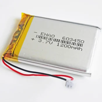 3.7V 1200mAh Lithium Polymer LiPo Rechargeable Battery JST 1.25mm 2pin connector For GPS DVD mobile video game E-books 603450
3.7V 1200mAh Lithium Polymer LiPo Rechargeable Battery JST 1.25mm 2pin connector For GPS DVD mobile video game E-books 603450