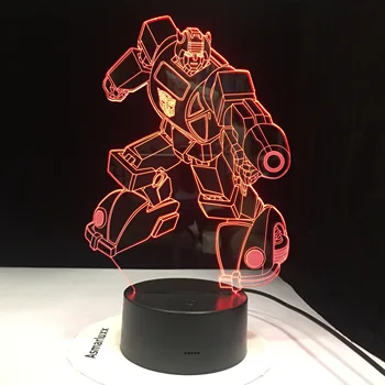 New Robot colorful 3D led night light 7 Colors auto Changing 3D Illusion lamp kids/baby bedroom bedside table lamp Transformers
New Robot colorful 3D led night light 7 Colors auto Changing 3D Illusion lamp kids/baby bedroom bedside table lamp Transformers