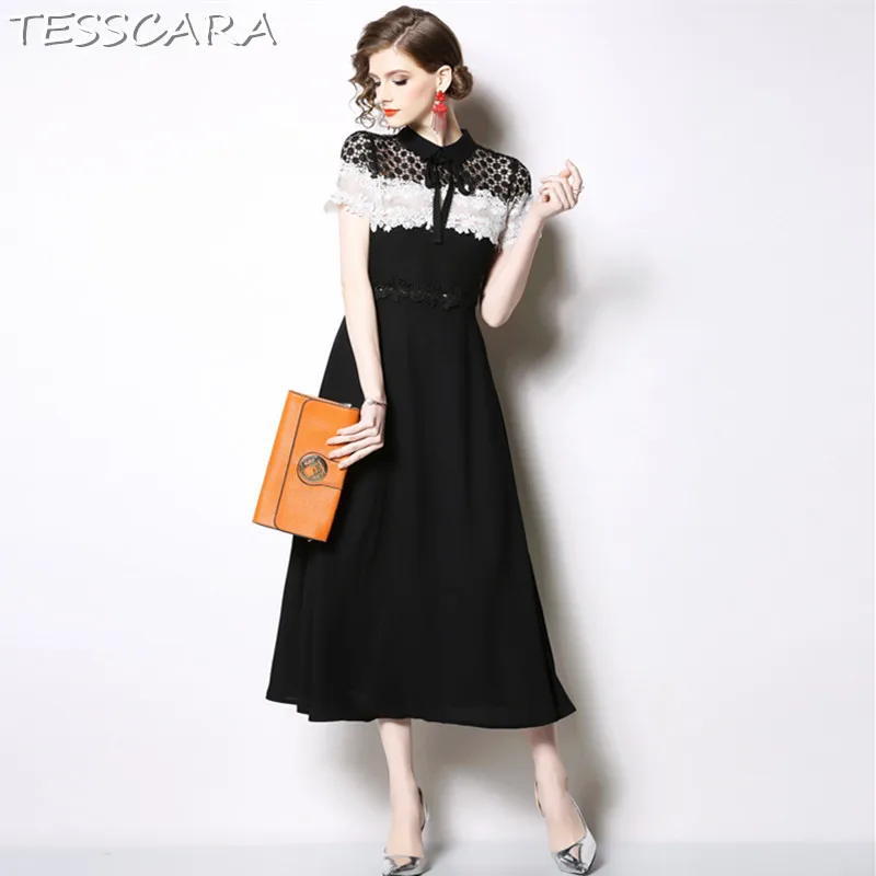 TESSCARA Women Long Elegant Dress Festa Female High Quality Lace Designer Office Party Robe Femme Fashion Lady Black Vestidos
TESSCARA Women Long Elegant Dress Festa Female High Quality Lace Designer Office Party Robe Femme Fashion Lady Black Vestidos