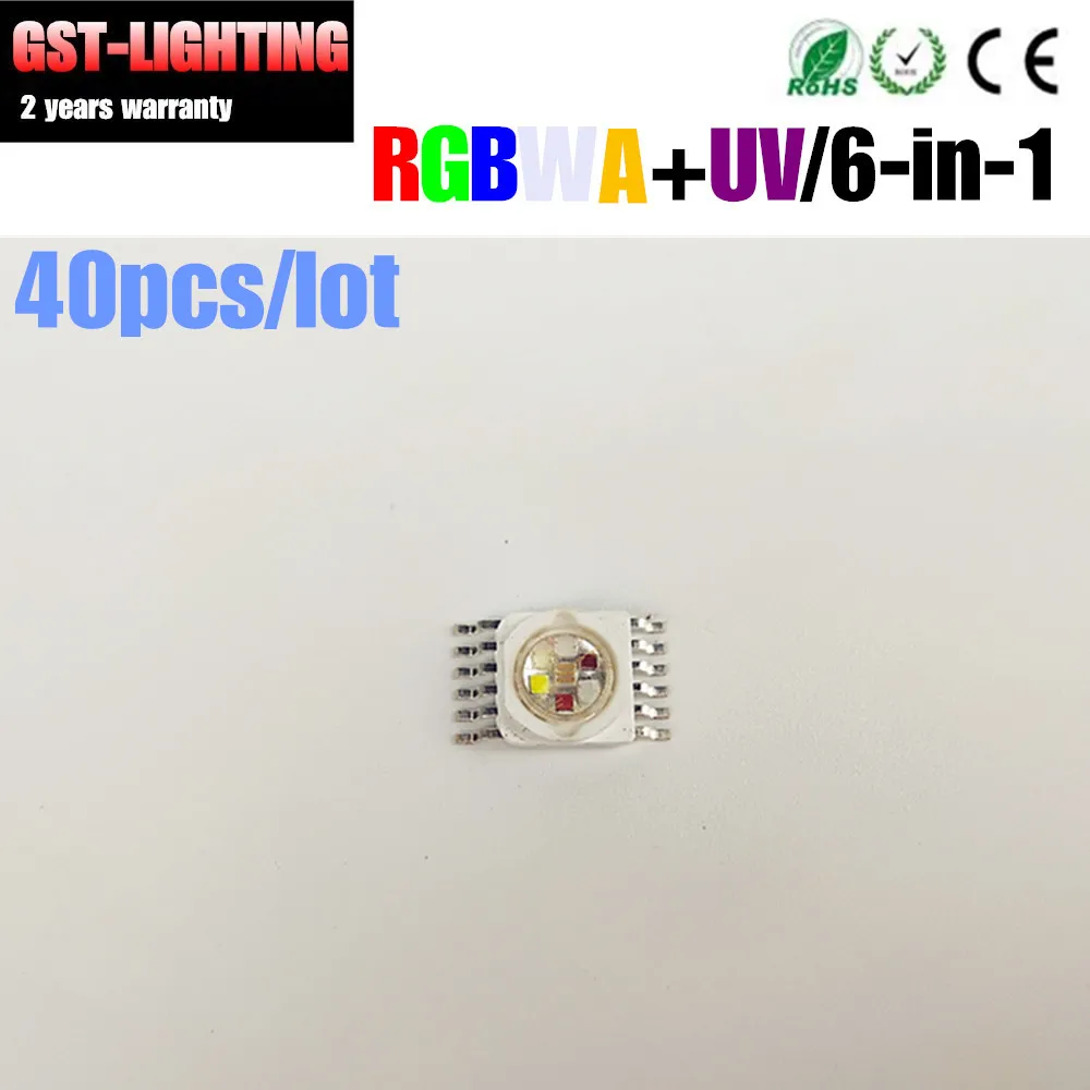Фото 40 шт. 18 Вт полный 6 цветов RGBWA UV в 1 Светодиодные лампы чипы | Лампы и освещение