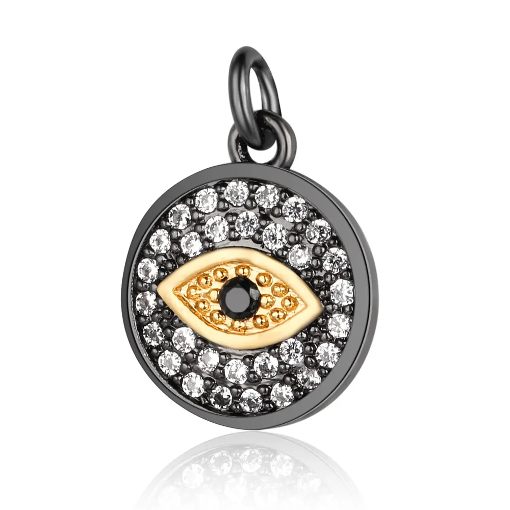 VNISTAR Evil Eye CZ Charm Micro Pave Cubic Zirconia Lucky Evil Eye Pendant Charms Two Tone Gun Metal Plated Wholesale
VNISTAR Evil Eye CZ Charm Micro Pave Cubic Zirconia Lucky Evil Eye Pendant Charms Two Tone Gun Metal Plated Wholesale