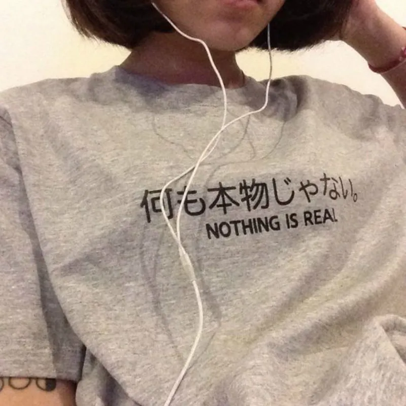 Aesthetic Nothing Is Rea Graphic Summer T-Shirt moletom do Tumblr Casual Japanese Hipster Crewneck Short Sleeve Tops shirts Tees
Aesthetic Nothing Is Rea Graphic Summer T-Shirt moletom do Tumblr Casual Japanese Hipster Crewneck Short Sleeve Tops shirts Tees