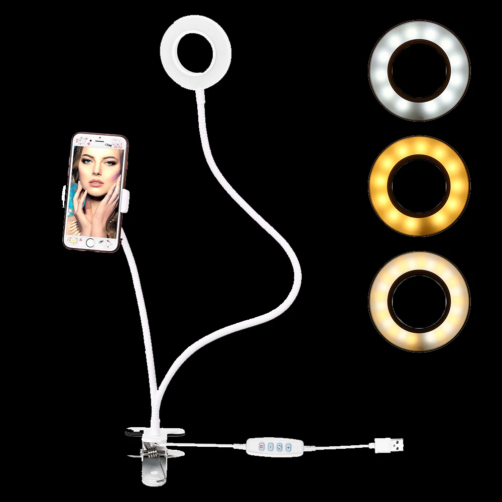 Selfie Ring Light with Cell Phone Holder for Live Stream and MakeupCamera Light LED Photo lighting With Arms for Phone
Selfie Ring Light with Cell Phone Holder for Live Stream and MakeupCamera Light LED Photo lighting With Arms for Phone