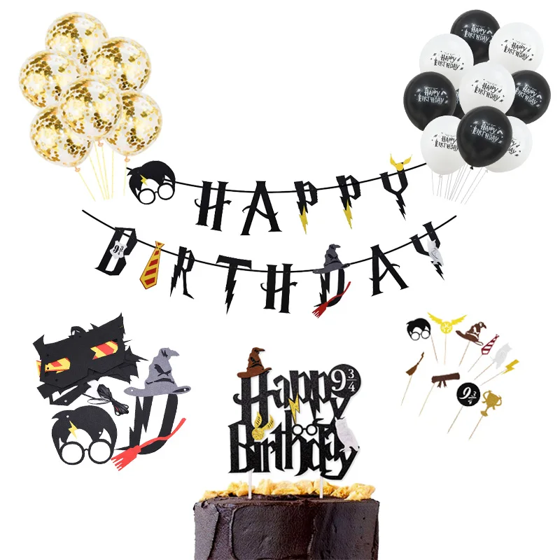 Harri potter Happy Birthday Banner Cake Topper Hogwarts Flags Bunting for Baby Kids Favors Magic theme Birthday Party Decoration
Harri potter Happy Birthday Banner Cake Topper Hogwarts Flags Bunting for Baby Kids Favors Magic theme Birthday Party Decoration