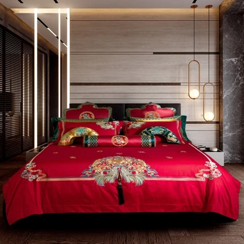 Egyptian Cotton Red Wedding Luxury Bedding sets Premium Embroidery Queen King size 4/6/11Pcs Duvet cover Bed sheet Pillow shams
Egyptian Cotton Red Wedding Luxury Bedding sets Premium Embroidery Queen King size 4/6/11Pcs Duvet cover Bed sheet Pillow shams