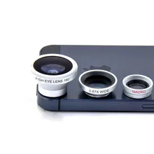 Universal Magnetic Fish eye Wide Angle Macro fisheye mobile phone lens For iPhone lenses 5 6 5S sony lenovo All phones 3 in 1