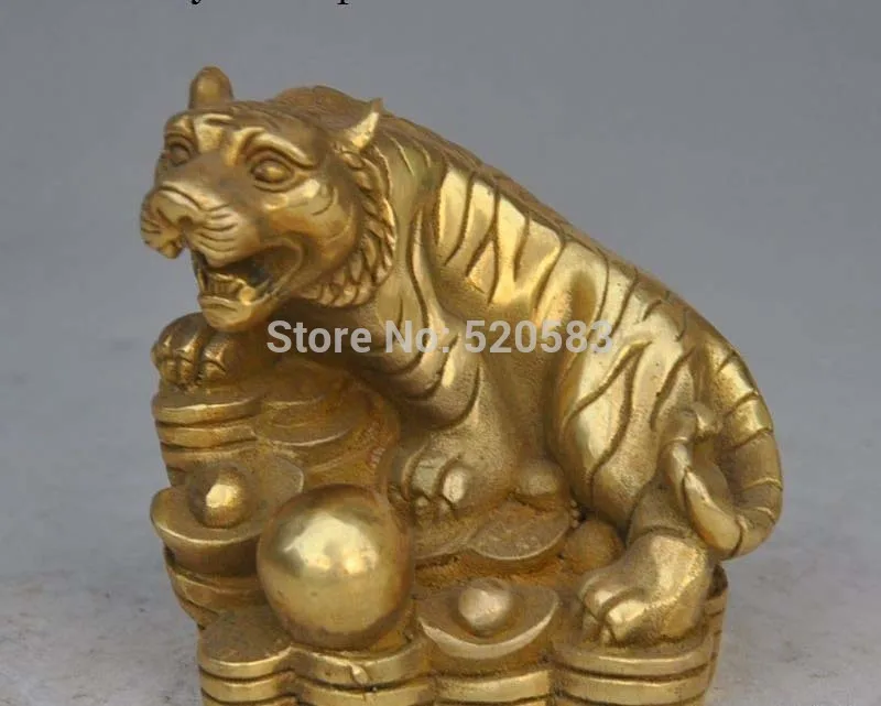 Chinese fengshui Brass wealth money coin yuanbao ingot Zodiac tiger lucky Statue
Chinese fengshui Brass wealth money coin yuanbao ingot Zodiac tiger lucky Statue