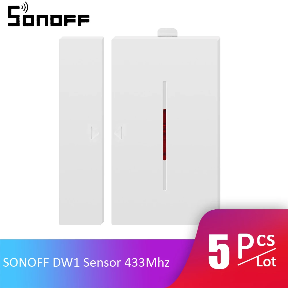5pcs/Lot SONOFF DW1 Sensor 433Mhz Door Window Alarm Sensor Wireless Automation Anti-Theft Alarm Compatible With RF Bridge
5pcs/Lot SONOFF DW1 Sensor 433Mhz Door Window Alarm Sensor Wireless Automation Anti-Theft Alarm Compatible With RF Bridge