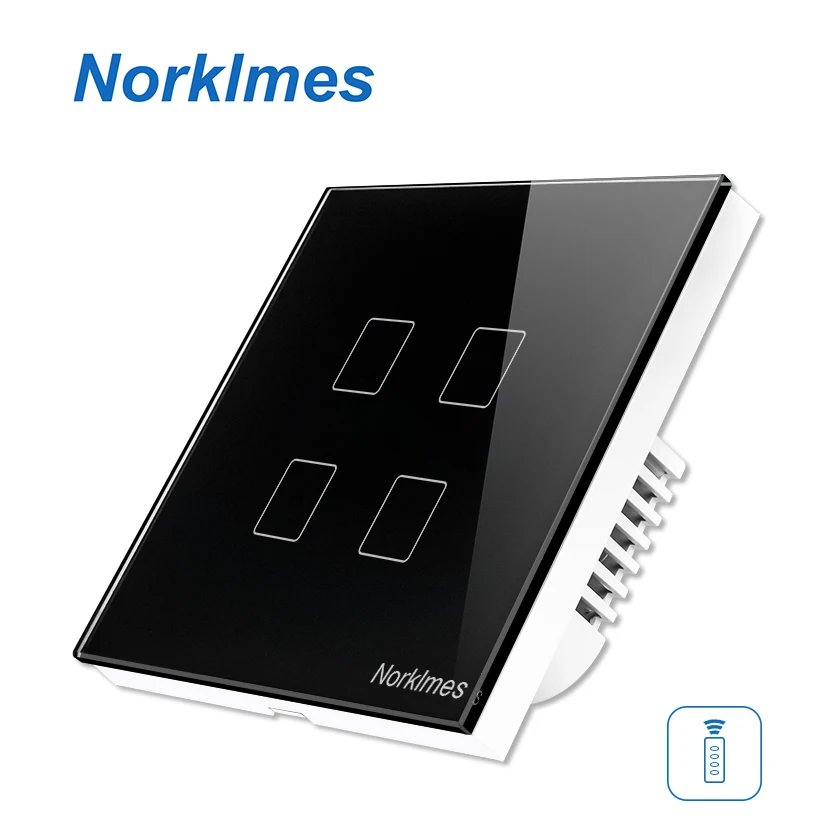 EU / UK Standard Norklmes 1/2/3/4 Gang Wireless Remote Control Light Switches, Smart Home RF433 Remote Control Wall Touch Switch
EU / UK Standard Norklmes 1/2/3/4 Gang Wireless Remote Control Light Switches, Smart Home RF433 Remote Control Wall Touch Switch