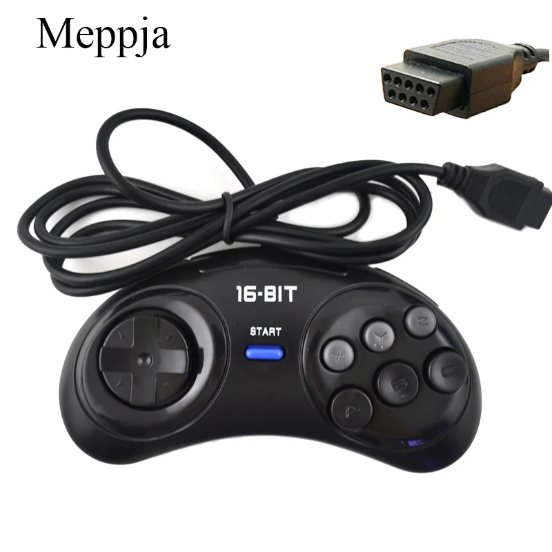 9Pin Gamepad For SEGA MD SEGA Genesis Game 16 bit 6 Button 1.8 Meter Cable handle controller
9Pin Gamepad For SEGA MD SEGA Genesis Game 16 bit 6 Button 1.8 Meter Cable handle controller