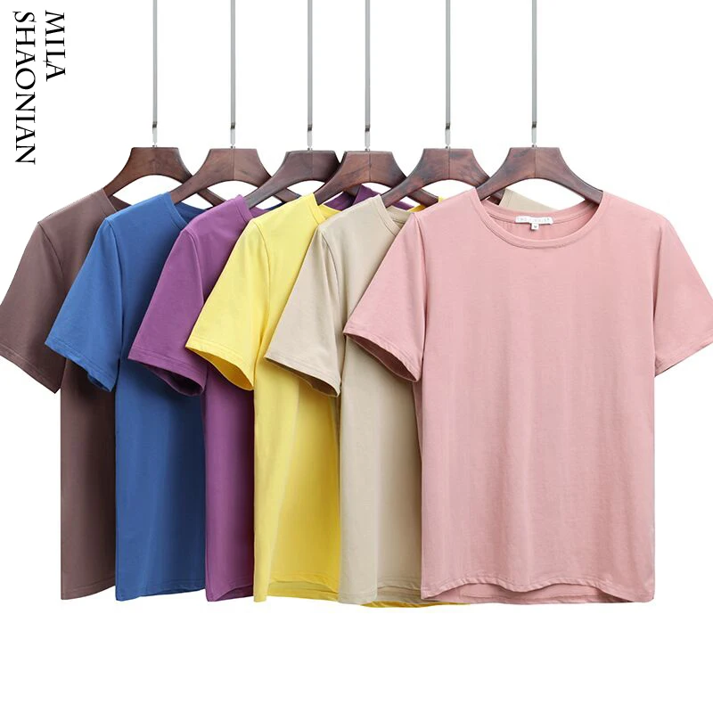 2018 New Summer Casual 12 Colors Solid Tshirt Women Loose O-Neck Cotton colorful T shirt Basic Ladies Hot Sale Stretch Tops tees
2018 New Summer Casual 12 Colors Solid Tshirt Women Loose O-Neck Cotton colorful T shirt Basic Ladies Hot Sale Stretch Tops tees