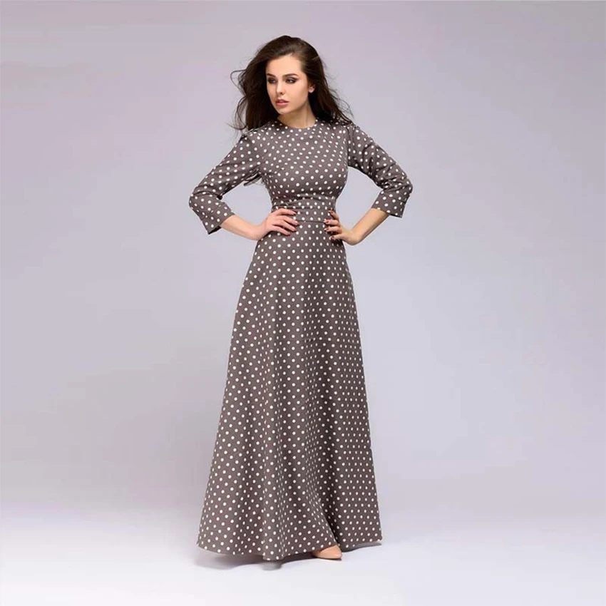 O-neck Polka Dot Long Sleeve Floor-length Dress Women Elegant Slim A-line Long Dress Ladies Fashion Party Dress Spring Vestidos
O-neck Polka Dot Long Sleeve Floor-length Dress Women Elegant Slim A-line Long Dress Ladies Fashion Party Dress Spring Vestidos