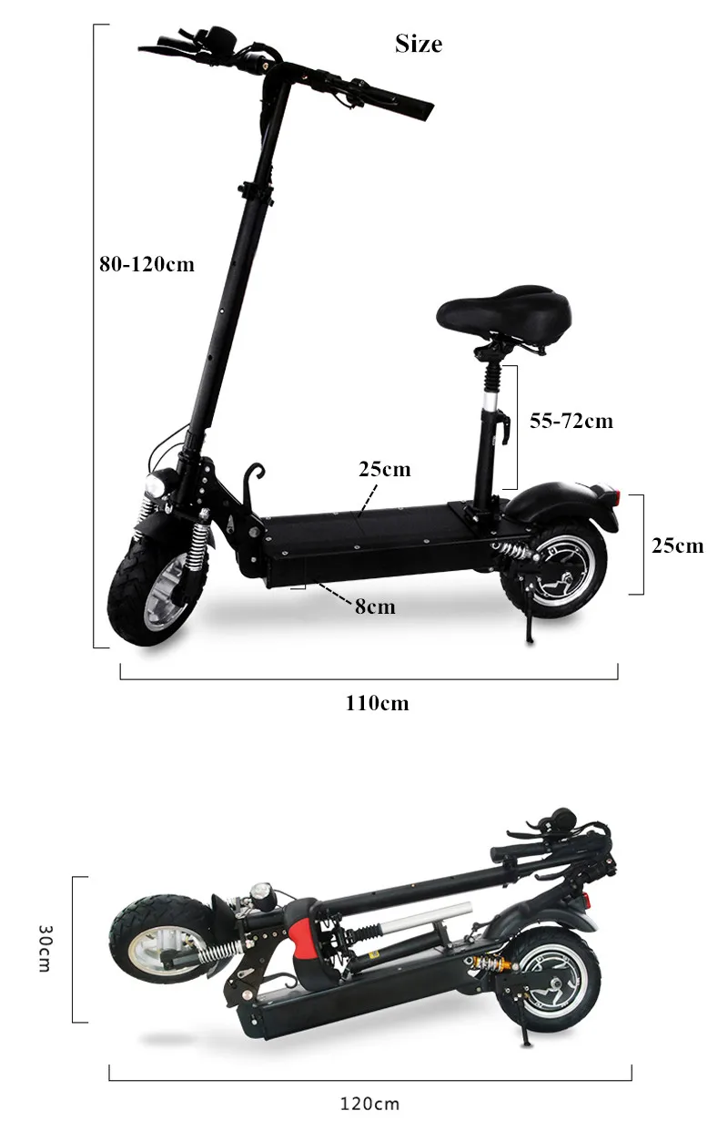 Clearance 1200W Electric Scooter for Adult with seat 48V/500W dropshipping kick scooter foldable electro bicycle electrical bike 7