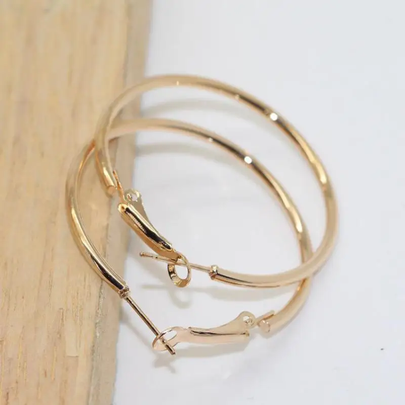 

40mm Hoop Earrings Big Smooth Circle Statement Sliver Gold Earrings Brincos Celebrity Brand Loop Earrings For Women Boho Jewelry