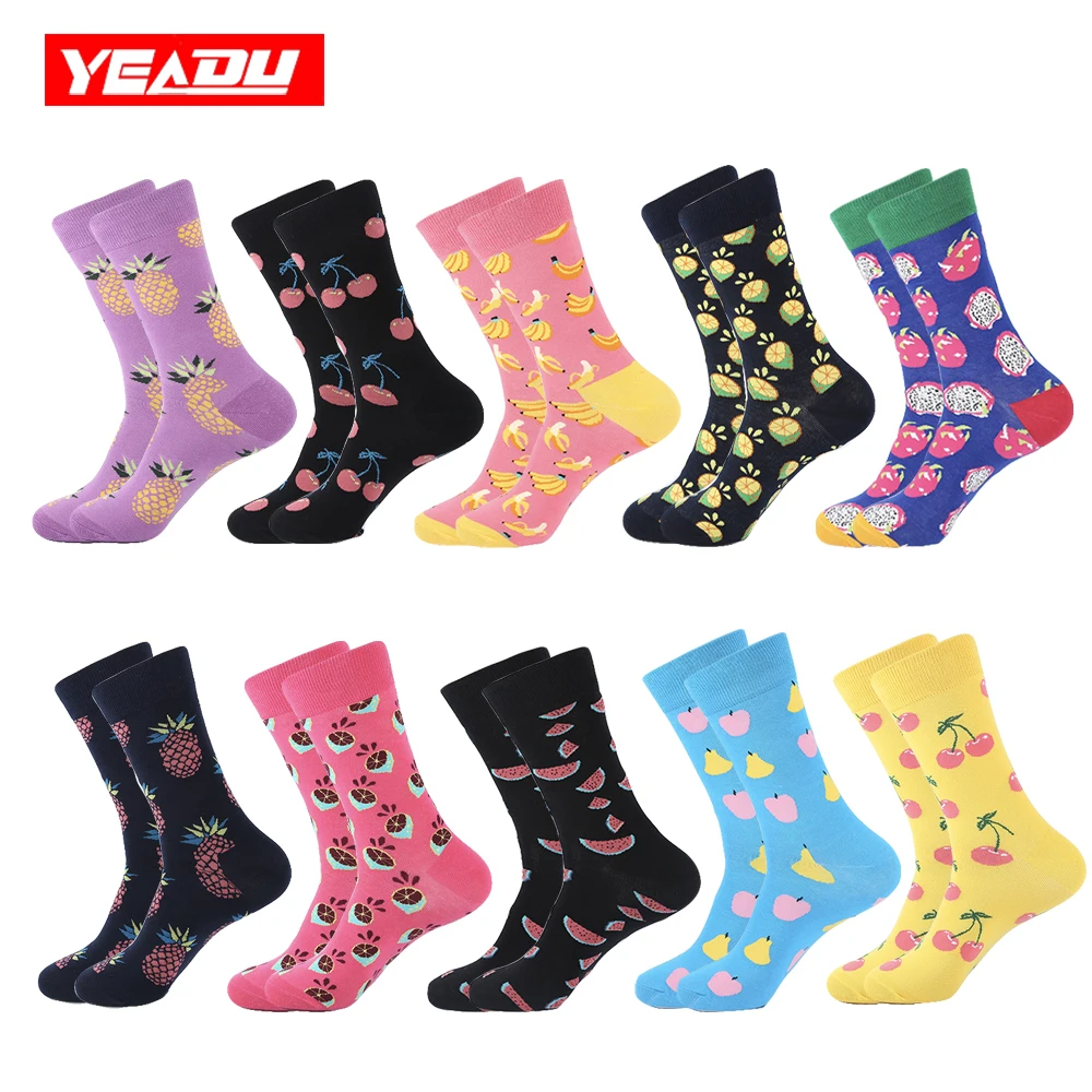 YEADU 10 Pairs/Lot Colorful Combed Cotton Men's Socks Funny Food Fruit Casual Happy Socks Dress Wedding Socks
YEADU 10 Pairs/Lot Colorful Combed Cotton Men's Socks Funny Food Fruit Casual Happy Socks Dress Wedding Socks