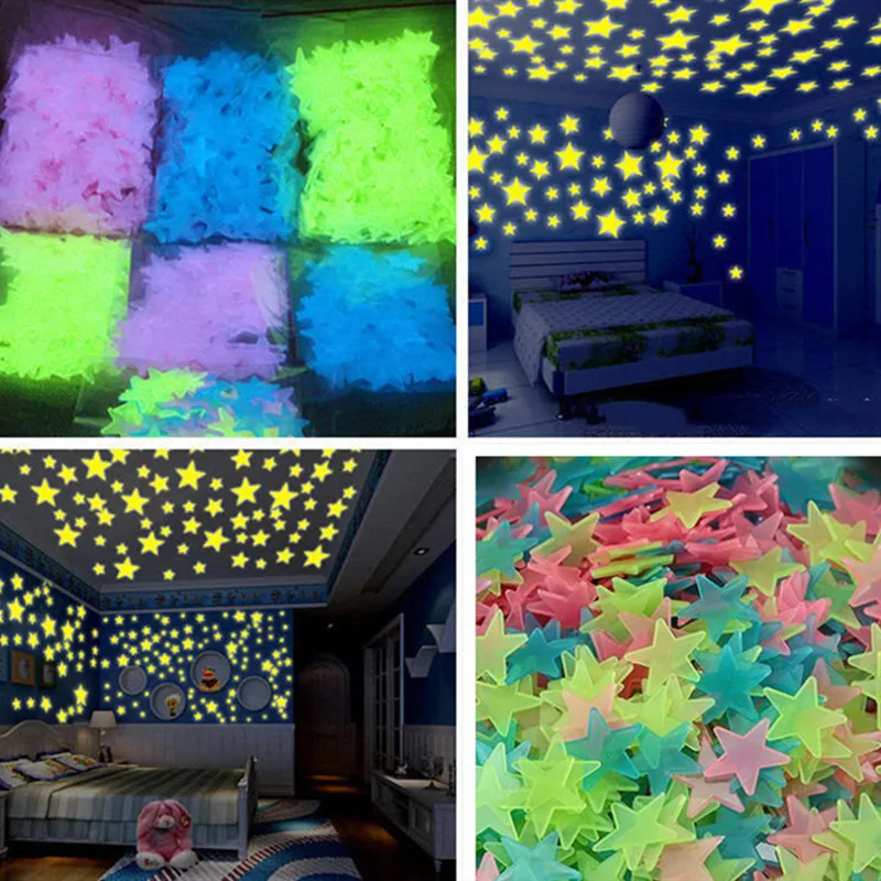 home decoration 100 pcs diy 3D Stars Glow In The Dark Wall Stickers Luminous Fluorescent Stickers For Kids Baby room ceiling
home decoration 100 pcs diy 3D Stars Glow In The Dark Wall Stickers Luminous Fluorescent Stickers For Kids Baby room ceiling