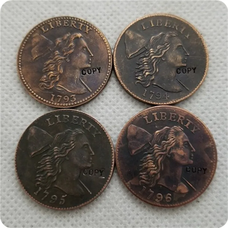 Коллекционные монеты 1793 1794 1795 1796 LIBERTY CAP большой цент копия памятных монет Реплика