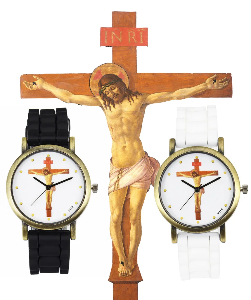 Jesus Christ Crucifix Cross Fashion Casual Bronze Case Silicone Band Church Religious Unisex Quartz Wrist Watch
Jesus Christ Crucifix Cross Fashion Casual Bronze Case Silicone Band Church Religious Unisex Quartz Wrist Watch