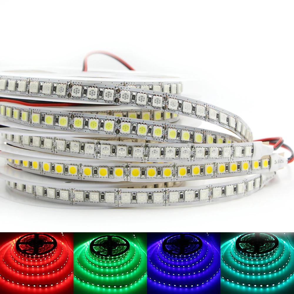 5m LED Strip Light 5050 5054 SMD 12V Flexible RGB white diode Ribbon Tape lamp DC 12V waterproof christmas string Night light
5m LED Strip Light 5050 5054 SMD 12V Flexible RGB white diode Ribbon Tape lamp DC 12V waterproof christmas string Night light