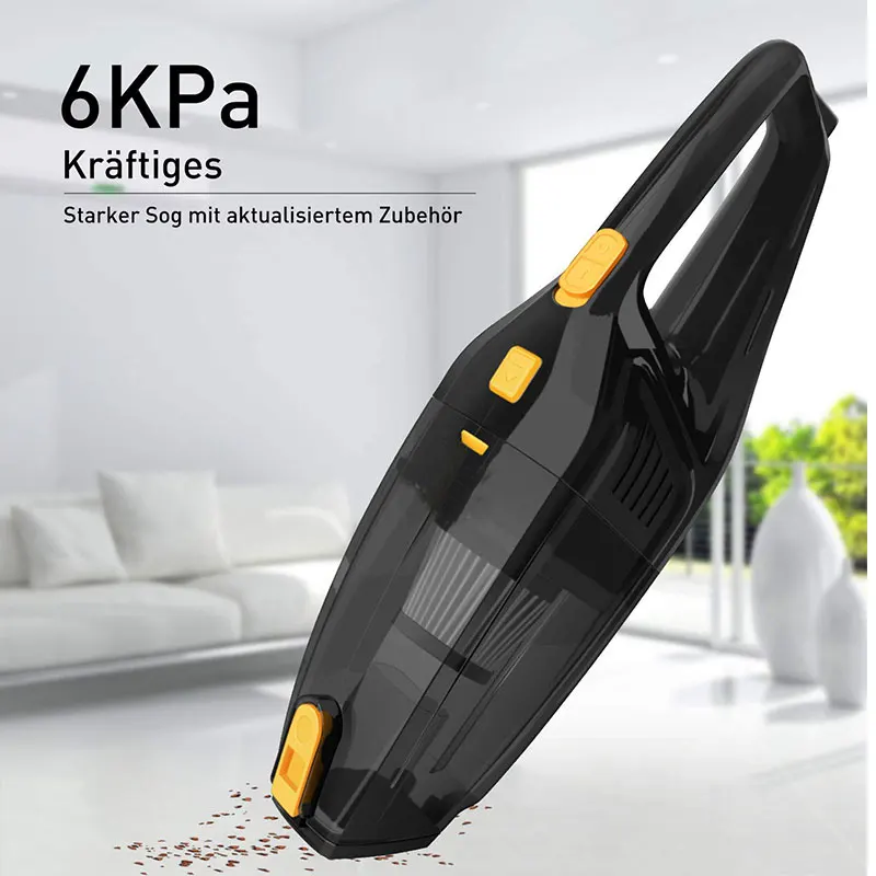 120W 6 KPa Strong Power Deep Clean Car Vacuum Wireless Auto Electronic Cleaner Portable Dry & Wet Vacuum Cleaner For Auto Home
120W 6 KPa Strong Power Deep Clean Car Vacuum Wireless Auto Electronic Cleaner Portable Dry & Wet Vacuum Cleaner For Auto Home