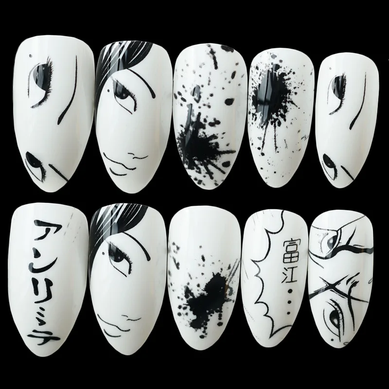 Artificial Short Stiletto Pointed False Nails Japanese Comics Acrylic Fake Nails DIY Lady Fingernails Art Manicure Tools 24Pcs
Artificial Short Stiletto Pointed False Nails Japanese Comics Acrylic Fake Nails DIY Lady Fingernails Art Manicure Tools 24Pcs