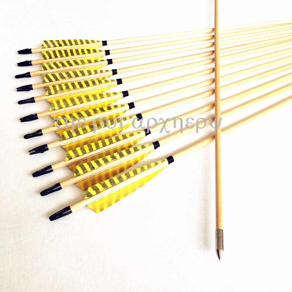 6 /12Pcs 32'' Wooden Arrows Fletching Turkey Feather for Traditional Archery Longbow & Recurve Bow
6 /12Pcs 32'' Wooden Arrows Fletching Turkey Feather for Traditional Archery Longbow & Recurve Bow