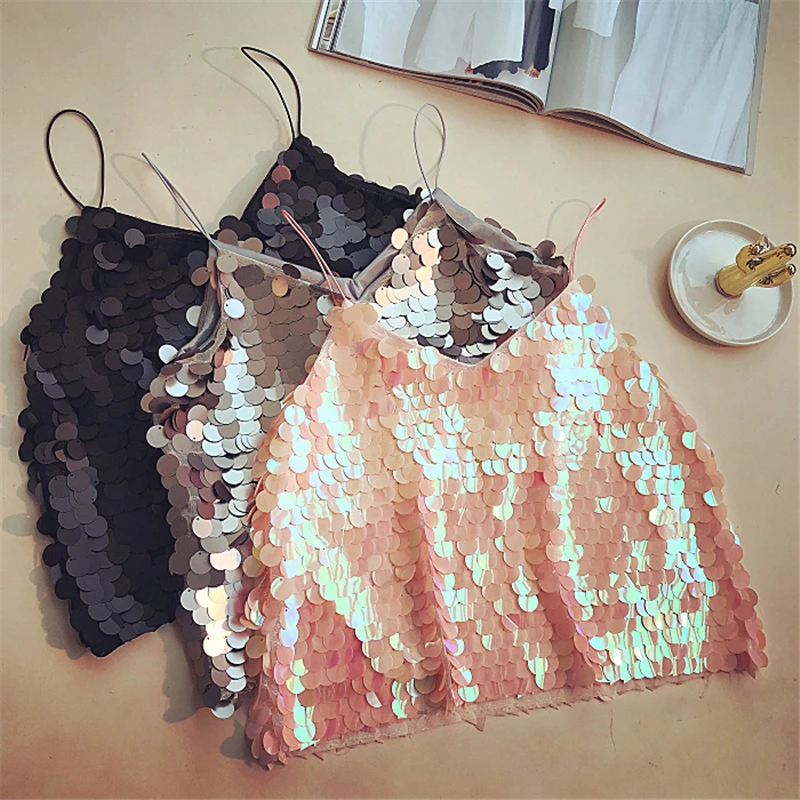 2018 New Summer Women Sequined Tank Top Fashion V Neck Sexy Strap Camis Club Girls Sequin Sleeveless Camisole Vest Tops SF786
2018 New Summer Women Sequined Tank Top Fashion V Neck Sexy Strap Camis Club Girls Sequin Sleeveless Camisole Vest Tops SF786