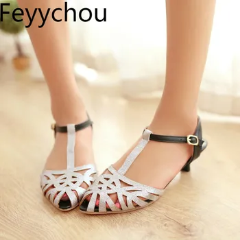 Women Sandals Med Heels Sequined Cloth Thin Heels Buckle T-Strap Mixed-colors Narrow Band 2019 Sexy Fashion Casual Sweet Gold
Women Sandals Med Heels Sequined Cloth Thin Heels Buckle T-Strap Mixed-colors Narrow Band 2019 Sexy Fashion Casual Sweet Gold