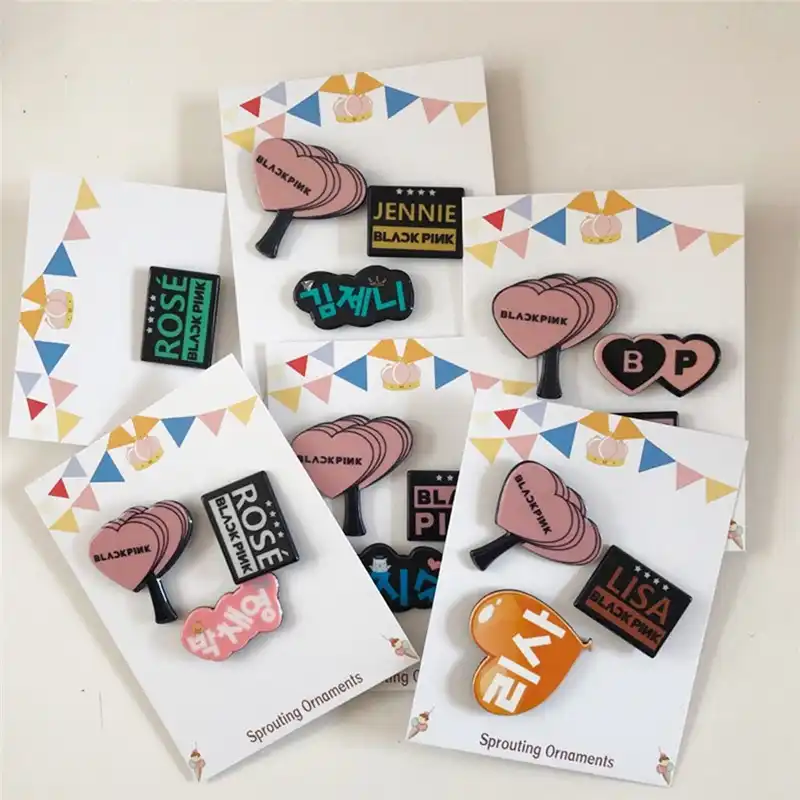 mini cute acrylic korean brooch pins set kpop blackpink badge