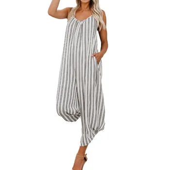 Rompers womens jumpsuit lace long pants Women Fashion Camisole Rompers Casual Striped High Waist Long Summer Jumpsuit D300504
Rompers womens jumpsuit lace long pants Women Fashion Camisole Rompers Casual Striped High Waist Long Summer Jumpsuit D300504