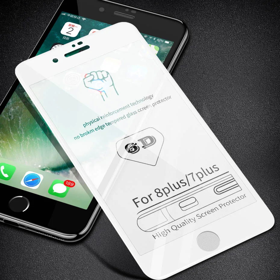 MOUSEMI 9H Ultra-Thin Tempered Glass For iPhone 8 7 6 6s Plus 6D Full Cover Screen Protector Protective Film For iPhone X 7 8 6s (8)
