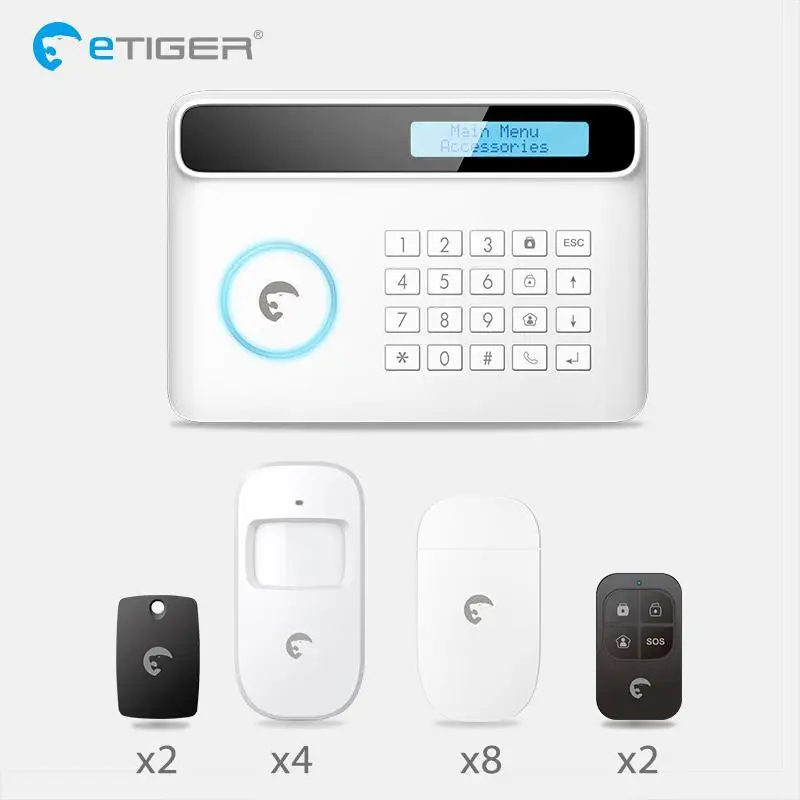 2018 Etiger intelligent Android IOS app remote control Wireless Home Security PSTN GSM Alarm System Kit+large LCD screen
2018 Etiger intelligent Android IOS app remote control Wireless Home Security PSTN GSM Alarm System Kit+large LCD screen