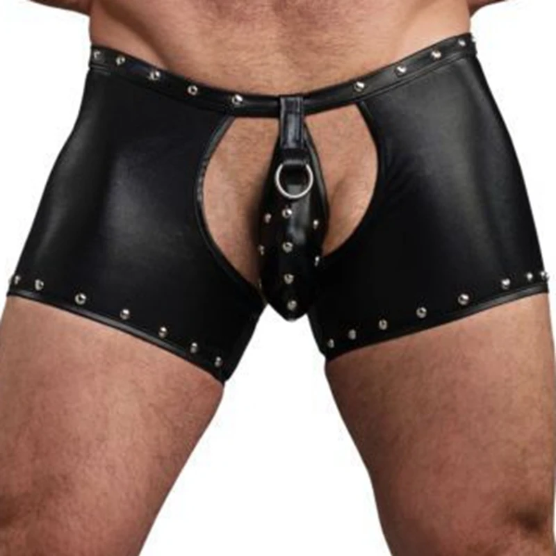 2018 New Sexy Gay Underwear Men Black Patent Leather Boxers Shorts Man Low Waist Capsule Underpants Calzoncillos ropa hombre XXL
2018 New Sexy Gay Underwear Men Black Patent Leather Boxers Shorts Man Low Waist Capsule Underpants Calzoncillos ropa hombre XXL