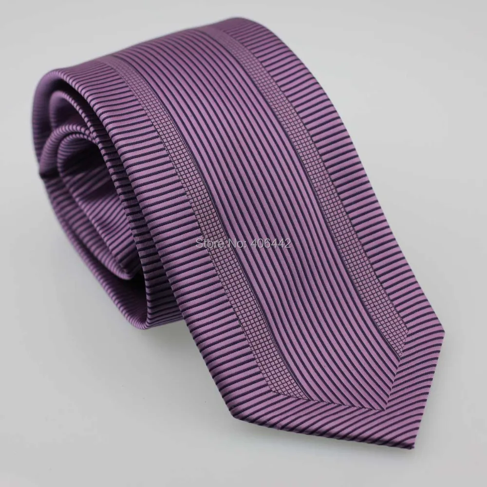 YIBEI Coachella полосатые клетчатые жаккардовые галстуки Тканые фиолетовые из