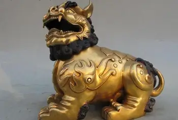 Chinese Royal 100% pure Bronze 24K Gold carve Foo Dogs lions Animals lion Statue
Chinese Royal 100% pure Bronze 24K Gold carve Foo Dogs lions Animals lion Statue