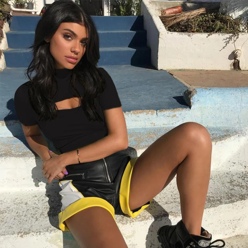 Hollow Out Women Clothing Women T-shirt Casual Tee Tops JKP4300