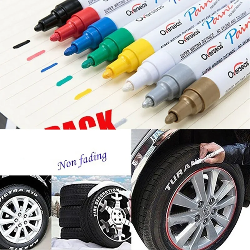 Waterproof Pen Car Tire Marker Pen Permanent Paint markers Graffiti Oily Marker Pen Colorful DIY Painting Pen
Waterproof Pen Car Tire Marker Pen Permanent Paint markers Graffiti Oily Marker Pen Colorful DIY Painting Pen