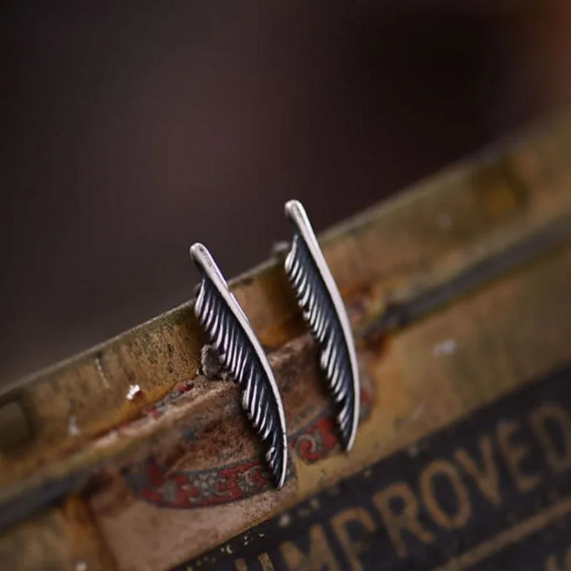 2018 New Fashion 925 Sterling Silver Ear Studs Long Vintage Feather Hook Earrings for Men Women Individuality Jewelry
2018 New Fashion 925 Sterling Silver Ear Studs Long Vintage Feather Hook Earrings for Men Women Individuality Jewelry